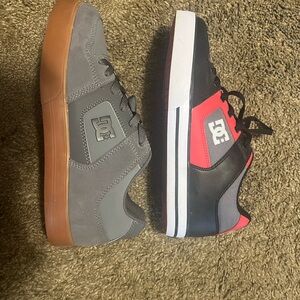 DC Men's Gray and Red Skate Shoes